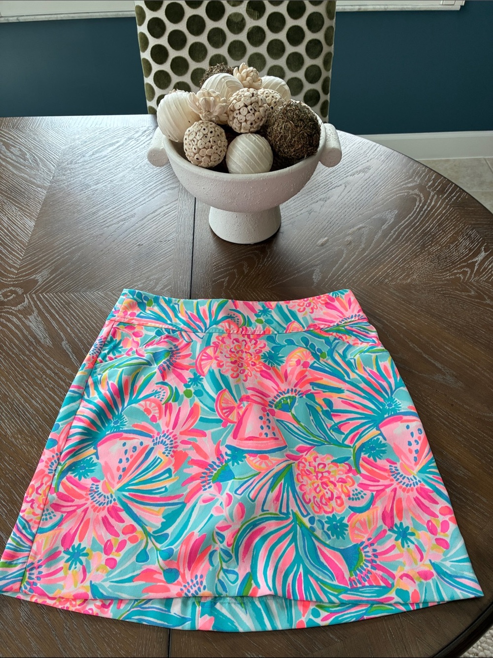 Lilly Pulitzer Bright Pink & Teal Tropical Print Skirt